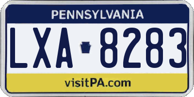 PA license plate LXA8283