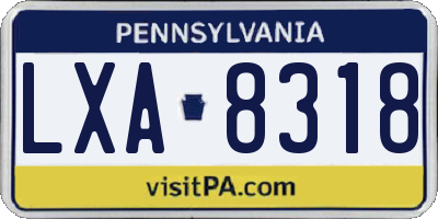 PA license plate LXA8318