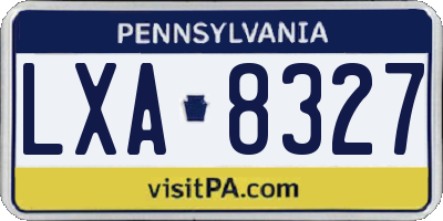 PA license plate LXA8327