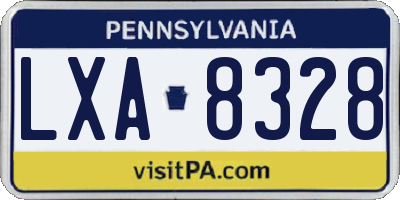 PA license plate LXA8328