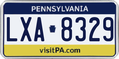 PA license plate LXA8329