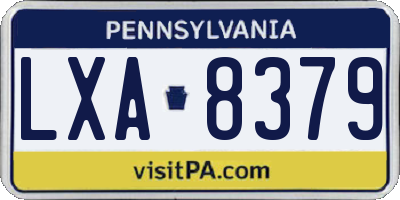 PA license plate LXA8379