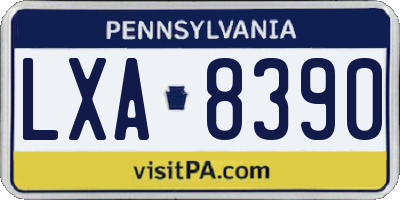 PA license plate LXA8390