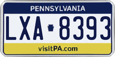 PA license plate LXA8393