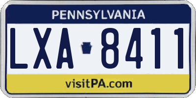 PA license plate LXA8411