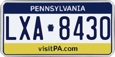 PA license plate LXA8430