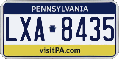 PA license plate LXA8435