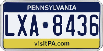 PA license plate LXA8436