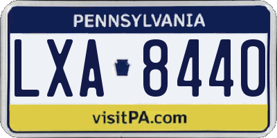PA license plate LXA8440