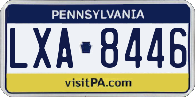 PA license plate LXA8446