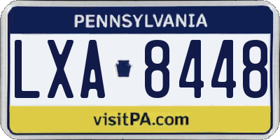 PA license plate LXA8448