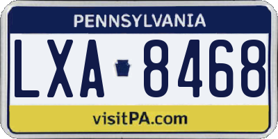 PA license plate LXA8468