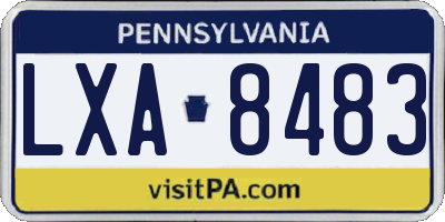 PA license plate LXA8483