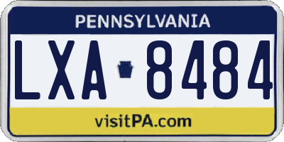 PA license plate LXA8484