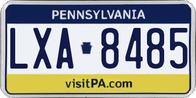 PA license plate LXA8485