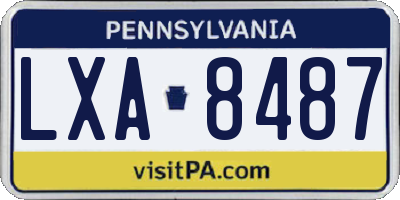 PA license plate LXA8487