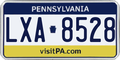 PA license plate LXA8528