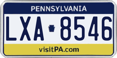 PA license plate LXA8546