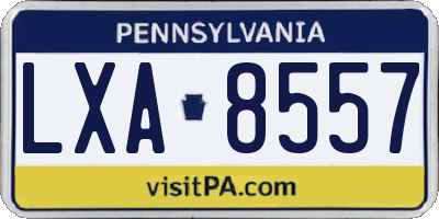 PA license plate LXA8557