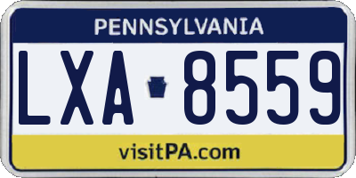 PA license plate LXA8559