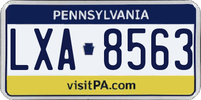 PA license plate LXA8563