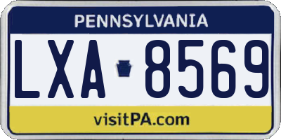 PA license plate LXA8569