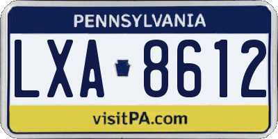 PA license plate LXA8612