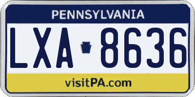 PA license plate LXA8636