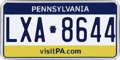 PA license plate LXA8644