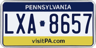 PA license plate LXA8657