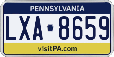 PA license plate LXA8659