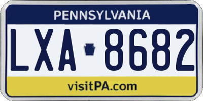 PA license plate LXA8682