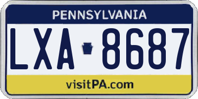 PA license plate LXA8687