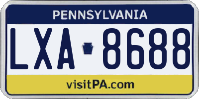 PA license plate LXA8688