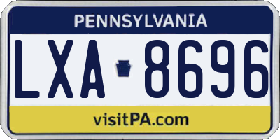 PA license plate LXA8696