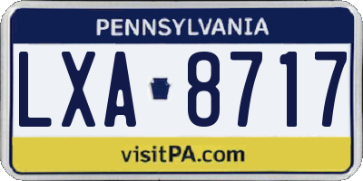 PA license plate LXA8717