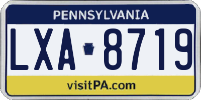 PA license plate LXA8719