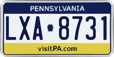 PA license plate LXA8731