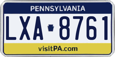 PA license plate LXA8761