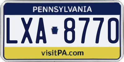 PA license plate LXA8770