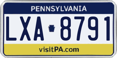 PA license plate LXA8791