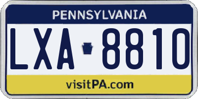 PA license plate LXA8810