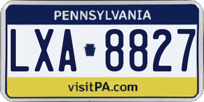 PA license plate LXA8827