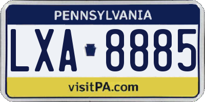 PA license plate LXA8885