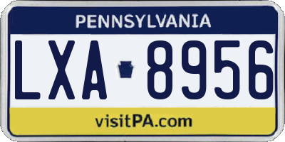 PA license plate LXA8956