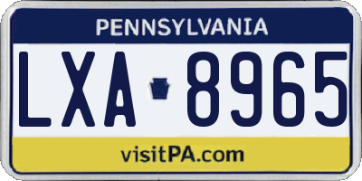 PA license plate LXA8965