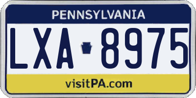 PA license plate LXA8975