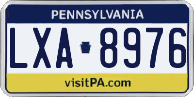 PA license plate LXA8976