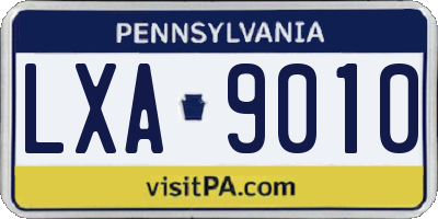 PA license plate LXA9010