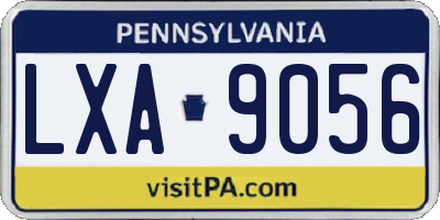 PA license plate LXA9056